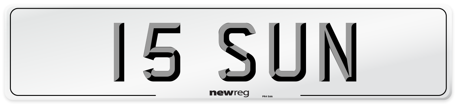 15 SUN Number Plate from New Reg